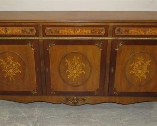 Vintage French Style Inlaid Credenza/ Buffet
