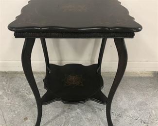 Black Painted Vintage Oak Accent Table