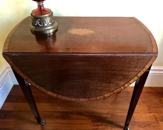 Antique drop leaf 19th c, feat shell inlays - from New Orleans