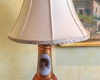 Hand painted antique lamp