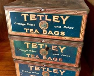 Antique Tetley Tea Bag Tins