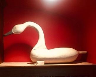 Frank Finney Carved Wood Swan