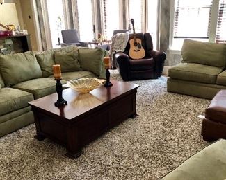 Wonderful living room set - sage green microsuede