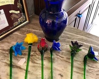 Glass flowers from Czechoslovakia