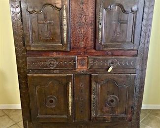 Rare Ca. 1750's French Religious Cabinet