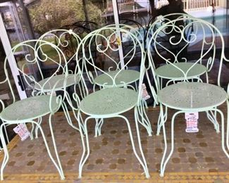 Authentic French Metal Bistro chairs (6)