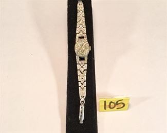 1950 Custom rhinestone watch bracelet, not running