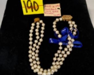 14K Gold Clasp fresh water pearls bracelet, three strand