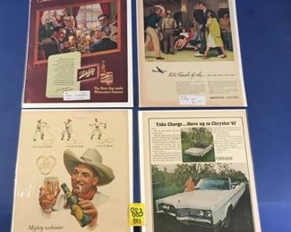 1930-1950's Magazine Advertisements; Ballantine Ale, Chrysler, Schlitz beer, American Airlines (4)