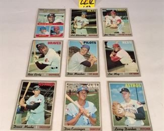 1970 Topps Baseball cards; Joe Torre, Don Mincher, Lee May, Don Kessinger, Larry Dierker, Denis Menke, Rico Carty, 1969 National League RBI Leaders (9)