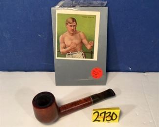 Winthrop Briar Wood pipe & Frank Klaus boxing card