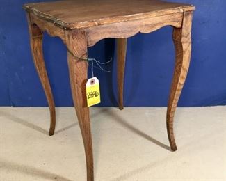 Vintage Oak side table with Queen Anne legs