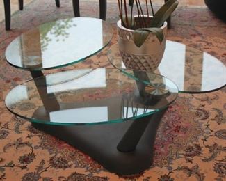 Contemporary Metal & Glass Coffee Table