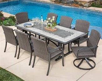 COSTCO 9PC WOVEN DINING SET