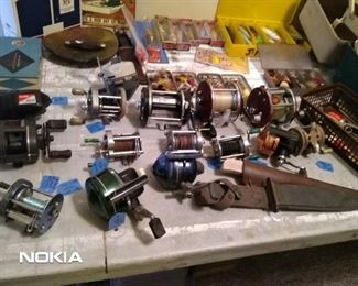 ABU, ZEBCO, SHAKESPEARE- FISHING REELS. FRESH AND SALT WATER!! MISC TACKLE. VINTAGE LURES, PLUGS, ETC.