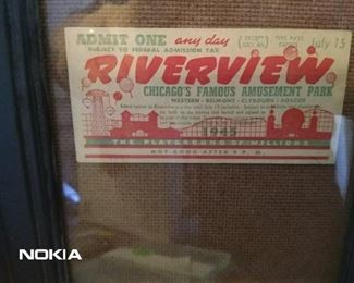 Admit One to Riverview!!!! Ticket cost a whopping 2 cents! Near mint. Framed for protection.