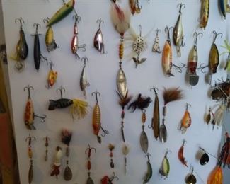 The wonderful board of lures, plugs, spoons. Some vintage!