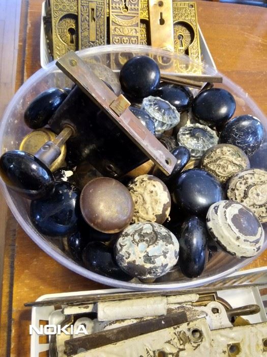 Antit door knobs, glass, metal, brass, copper even wood! Came from Fort SHERIDAN!
