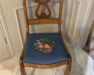 Vintage Lyre style back chair