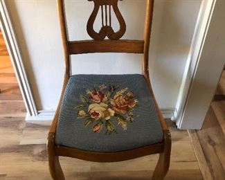 Vintage Lyre style back chair