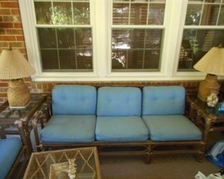 Bamboo/Rattan Sofa and End Tables