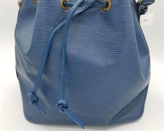 Louis Vuitton Epi Noe Toledo Blue Leather Shoulder bucket bag, vintage, in very good condition, has authenticity certificate