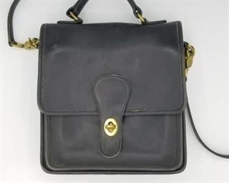 Vintage Coach black leather handbag