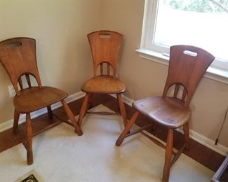 set of 3 antique chairs