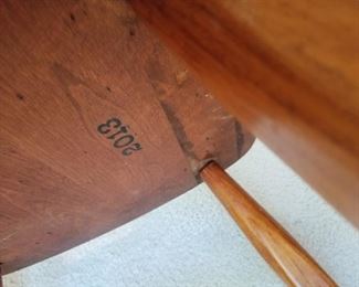 Marking underneath (set of 3 chairs),  2013