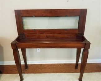 accent table with shadow box feature - shown here open