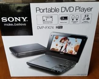portable DVD player in box