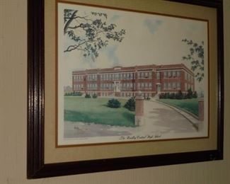 Matted framed 'Bradley Central Hi School'