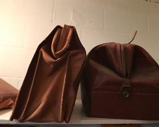 Leather briefcases.