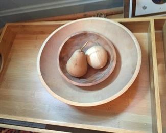 Wooden Trays and Bowls.