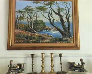 Oil Painting and Brass Items.