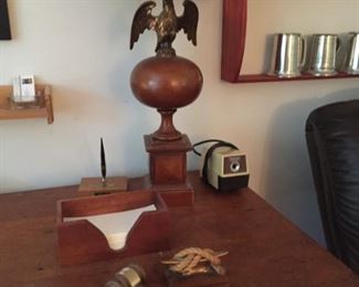 Wooden Eagle Lamp.