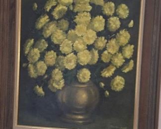 Framed Floral Painting.