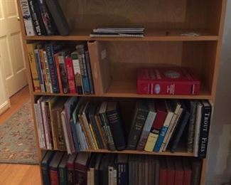 Assorted Books and Small Shelf.