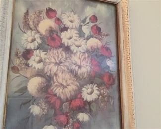 Framed Floral Painting.