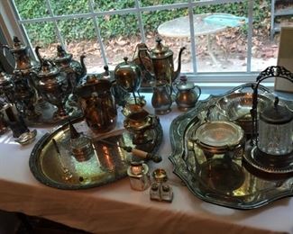 Large selection of Silverplate.