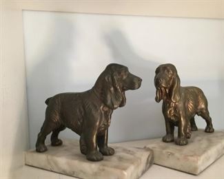 Brass and Marble Bookends.