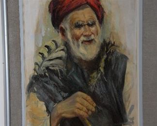 Oil on canvas of a Persian man