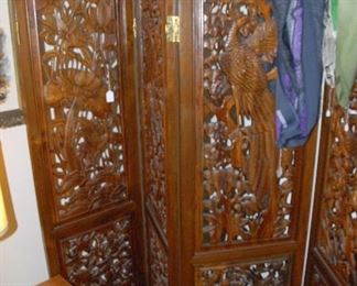 4 panel teak wood screen