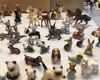 Hagen Renaker pieces from the Monrovia, California factory.   1949 - early 1960's.  Note 1950's Lady and the Tramp & Dachsie