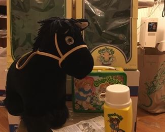 CPK horse ($15), unused lunchbox ($30), 2 empty CPK boxes (only $1 each)