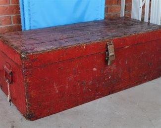 Antique Tool Chest w/ Original Lock + Key