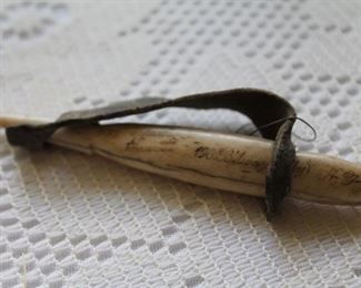 Antique English Scrimshaw SIGNED
