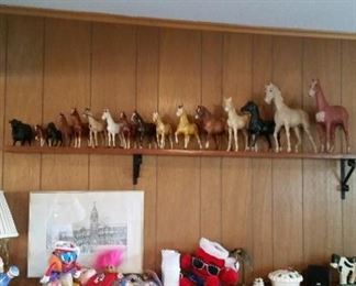 Vintage toy horses, Kool-aid collectibles 