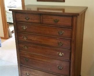 Matching Dixie Furniture high-boy chest of drawers