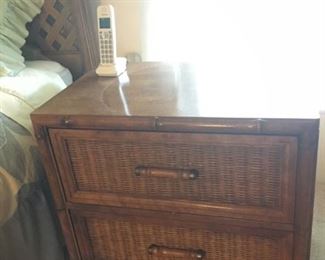1 of 2 Wicker front Nightstand